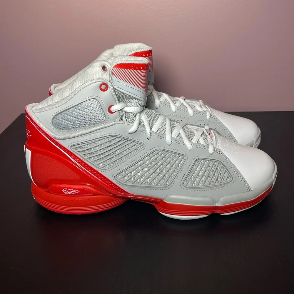 🆕 Adidas Adizero D Rose 1.5 Men's Size 8.5 Red/White/Grey Basketball Sneaker - Picture 1 of 6